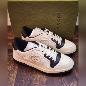 $980 Brand New Gucci MAC80 Women's Sneaker Off White Black Sz G 37 US 7